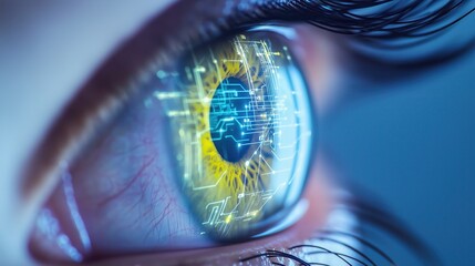 Poster - Futuristic Human Eye with AI Reflection