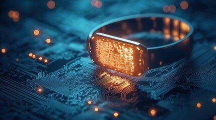 Poster - Detailed View of Fitness Tracker with Sensors
