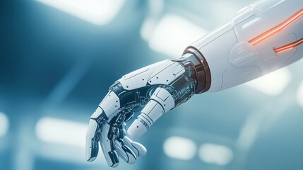 Poster - Futuristic Mechanical Arm in Close-Up View