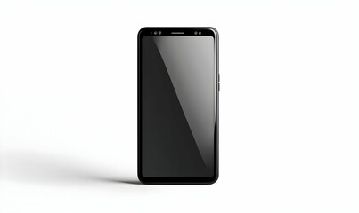 Smartphone with a blank screen on a white background