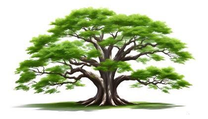 Wall Mural - Isolated Hickory Tree on a Crisp White Background