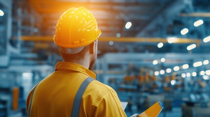 Poster - Engineers Overseeing Automated Assembly Process in Factory