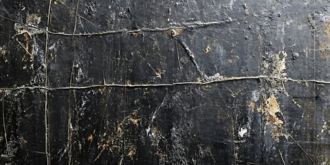 Canvas Print - Textured black surface with scratches and marks.