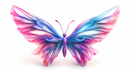 Colorful fantasy fairy wings isolated on white background. Fairy Queen. Illustration