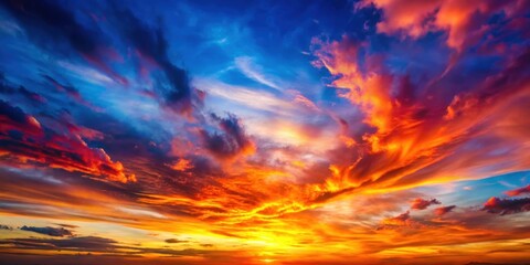Wall Mural - vibrant colors painting the sky as the sun sets dramatically over the horizon , sunset, dramatic, co