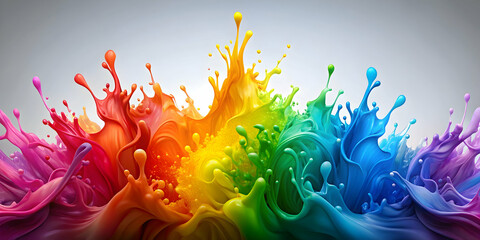 Colorful liquid ink splash abstract background in rainbow colors, liquid, ink, splash, abstract, background, rainbow, colorful