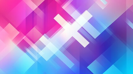 Poster - Vibrant gradient background featuring geometric shapes transitioning from pink to blue, symbolizing creativity, energy, technology, and innovation.