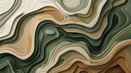 Poster - abstract background relaxing wallpaper with Wavy lines in muted earth tones forming abstract hills and valleys, evoking a serene, natural landscape