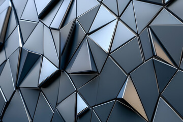 Wall Mural - Geometric shapes and gradients in shades of blue and grey, creating a clean and modern business vibe.  Generative AI.
