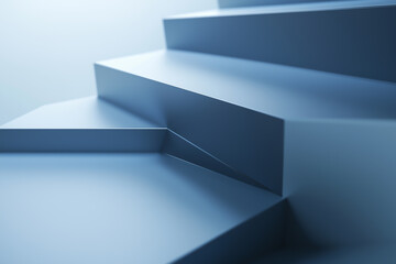 Wall Mural - Geometric shapes and gradients in shades of blue and grey, creating a clean and modern business vibe.  Generative AI.