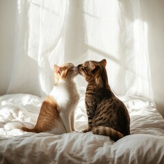 Canvas Print - Cats Kissing.