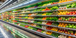 © suwatthana - Shelves in a supermarket filled with fresh groceries, supermarket, shelves, fresh, groceries, food, produce, organic