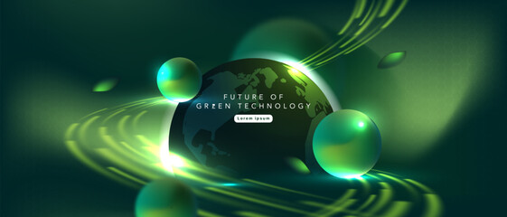 Leinwandbilder - green technology futuristic and innovation background. Environment technology.Abstract technology background.Vector illustration.