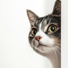 Canvas Print - Curious Cat Peeking.