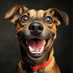 Wall Mural - Happy Dog Portrait.