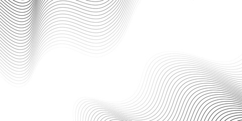 Wall Mural - Abstract gray wavy lines pattern on white background.  Vector illustration.