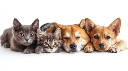 Canvas Print - Cat and Dog Friends.