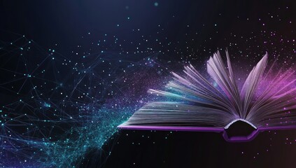 Open Book with Sparkling Light