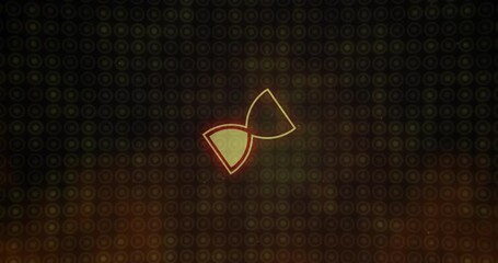 Poster - animation of loading hourglass over spots on black background
