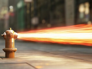 Poster - Fire Hydrant Erupting With Light.