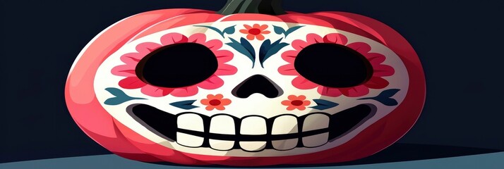 Poster - Sugar Skull Pumpkin for Halloween