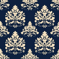 Seamless Pattern Of Damask With Subtle Metallic Highlights