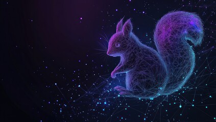 Abstract  Squirrel in a Digital Forest