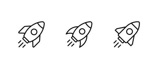 rocket icon. rocket launched icon vector.