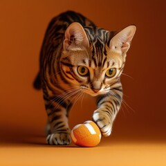 Sticker - Bengal Cat Playing.