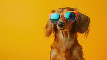 Wall Mural - Dachshund in Sunglasses.