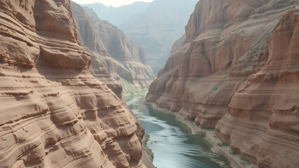 Wall Mural - Serene Canyon Landscape with Carved Rock Formations