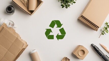 Poster - AI assisting a product designer in creating eco-friendly, recyclable packaging, AI sustainable packaging, environmental design