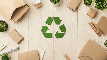 Poster - AI assisting a product designer in creating eco-friendly, recyclable packaging, AI sustainable packaging, environmental design