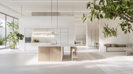 Poster - AI predicting design trends and providing visual inspiration for an interior designer, AI interior trend forecasting, future living spaces