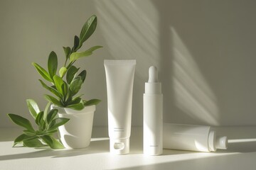 Sticker - White Cosmetic Bottles.