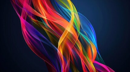Wall Mural - abstract colorful background with a rainbow twisted ribbon
