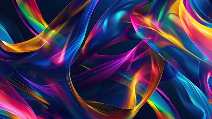 Wall Mural - abstract colorful background with a rainbow twisted ribbon
