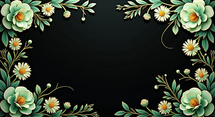 Wall Mural - frame with flowers