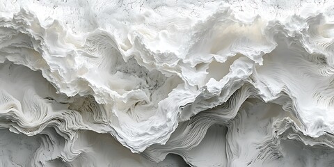 Canvas Print - Abstract white layered texture resembling natural formations.