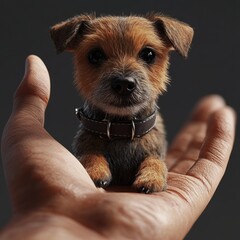 Sticker - Tiny Dog in Hand.