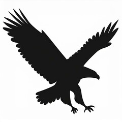 flying eagle silhouette black icon isolated on white