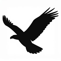 flying eagle silhouette black icon isolated on white