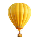 floated yellow Hot-air balloon isolate on transparency background PNG
