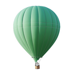 Wall Mural - floated green hot-air balloon isolate on transparency background png