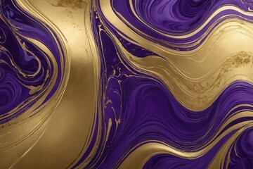 Wall Mural - A purple and gold swirl pattern that appears to be a painting