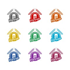 Sticker - Beer house pub icon isolated on white background. Set icons colorful