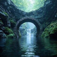 Wall Mural - Enchanting Waterfall Grotto