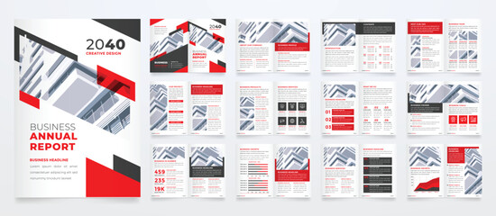 Wall Mural - annual report template with modern concept and minimalist layout use for business profile and produc