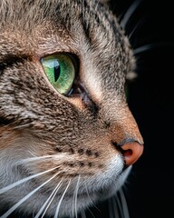 Poster - Closeup of a cat's eye with vibrant green iris