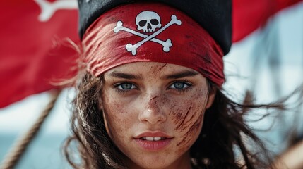 Poster - Fierce pirate with skull bandana